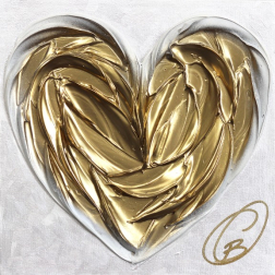 Cynthia Coulombe-Bégin: Gold Heart on White No. 6