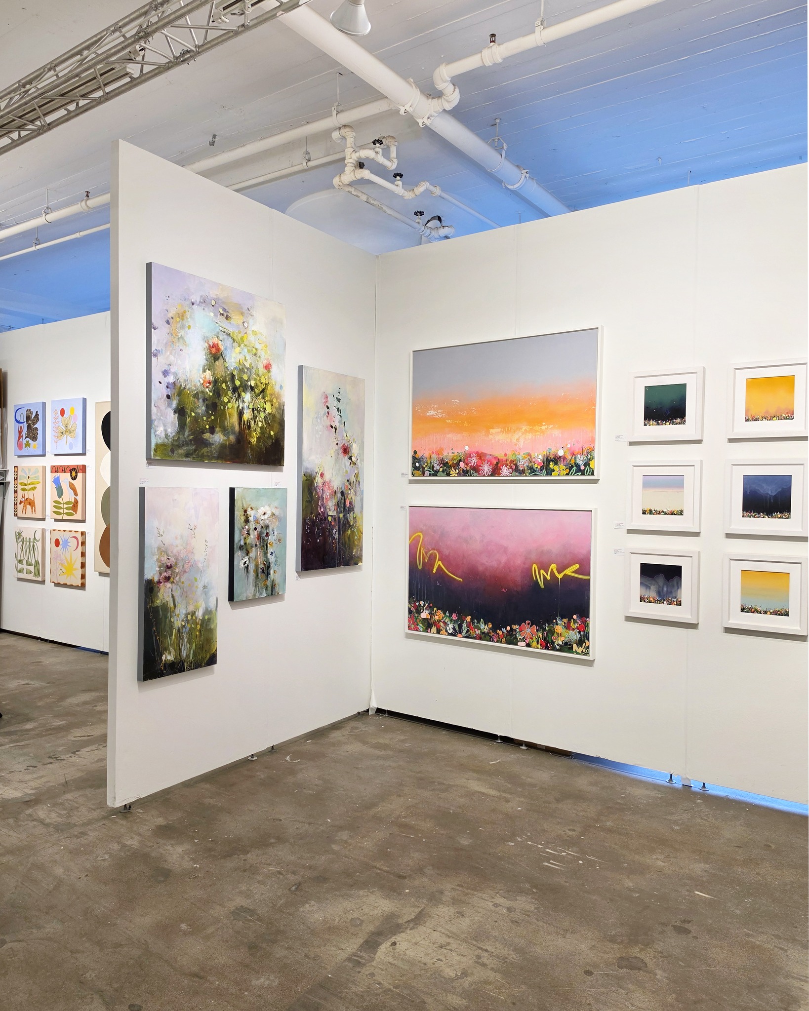 A selection of original artworks in different sizes at Artspace Warehouse