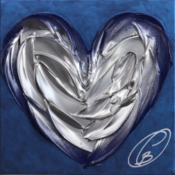 Cynthia Coulombe-Bégin: Silver Heart On Blue No.1