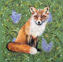 Naomi Jones: Red Fox on Green