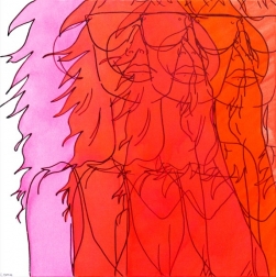 Hilary Bond: Coral Orange Pink I
