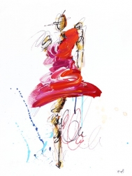 Ash Almonte: Red Swirl Yellow Dress Figure