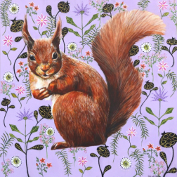Naomi Jones: Red Squirrel on Lavender