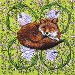 Naomi Jones: Red Fox on Green