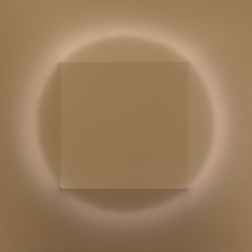 Len Klikunas: Circle Square 1 Beige on Tan
