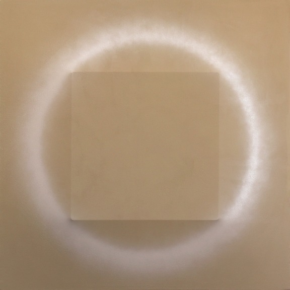 Len Klikunas: Circle Square 2 Beige on Tan image 1