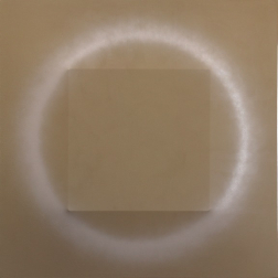 Len Klikunas: Circle Square 3 Beige on Tan