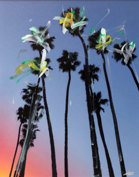 Pete Kasprzak: Santa Barbara Sky High Palms I