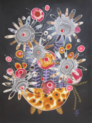 Krisanne Souter: Flower Arrangement in Ochre Glazed Pot