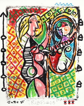 Gary John: Striped Ego Trip: Girl Before a Mirror
