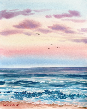 Anna Kudriashova: Sunset on the Beach