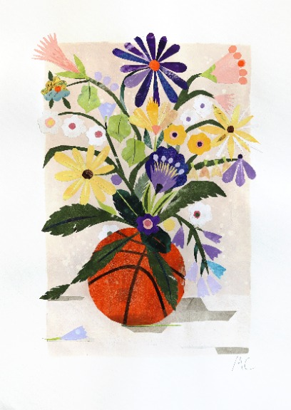 Maria C Bernhardsson: Hoops and Blooms, Lakers image 1