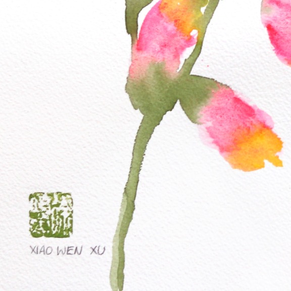 Xiao Wen Xu: Pink and Orange Snapdragons image 4