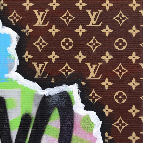 Louis Vuitton stencil in 2 layers.