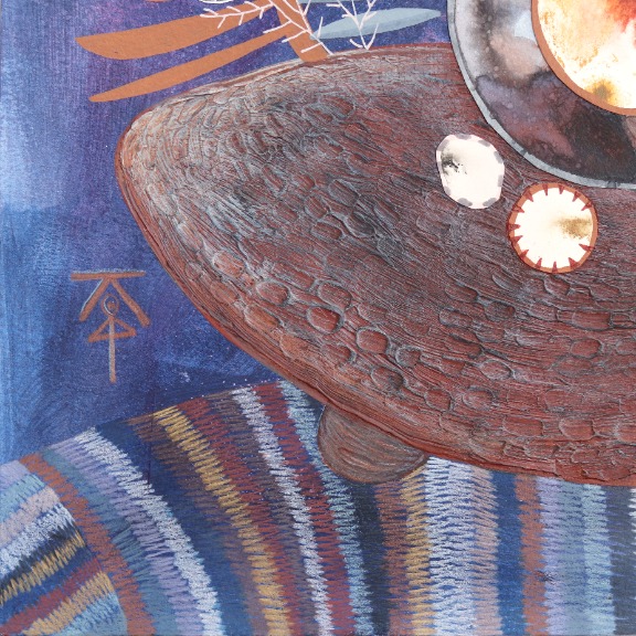Krisanne Souter: Flower Arrangement in Carved Wooden Bowl image 5