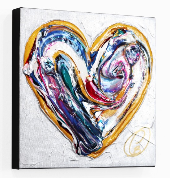 Large Abstract Paintings On Canvas Heart Painting Romantic Wall Art Co