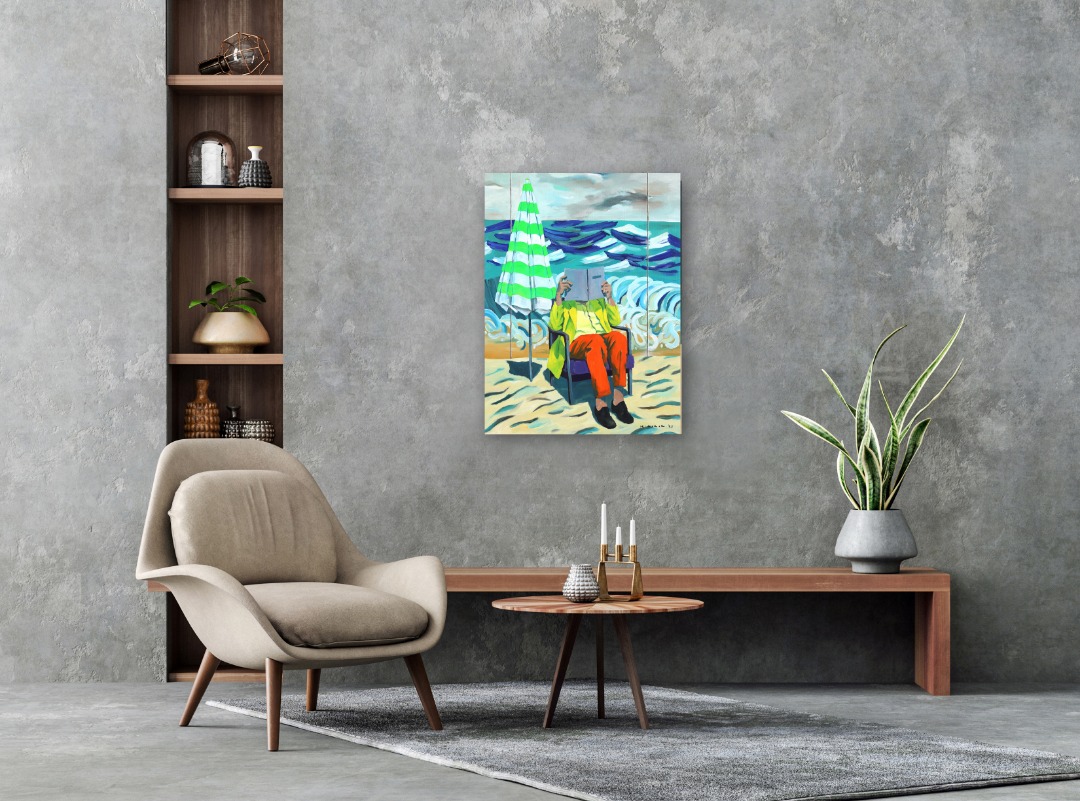 Iqi Qoror: Reading Pose in Front of Three Panels Landscape image 9